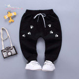 2018 Casual Spring Kids Boys Full Length Trousers Letter Cartoon Footprint Baby Infants Bebe Clothing Long Pants Pantalone S6314