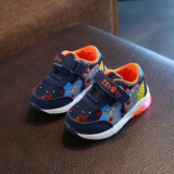 2018 Cartoon LED lighted children sneakers Hook&amp;Loop baby girls boys shoes hot sales kids footwear glowing toddlers