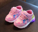 2018 Cartoon LED lighted children sneakers Hook&amp;Loop baby girls boys shoes hot sales kids footwear glowing toddlers