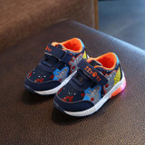 2018 Cartoon LED lighted children sneakers Hook&amp;Loop baby girls boys shoes hot sales kids footwear glowing toddlers