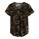2018 Camouflage Printed Camo T Shirts Women Army Short Sleeves O Neck Pocket Female T-shirt Top Summer Casual Loose Cotton Tees