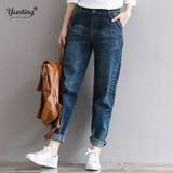 2018 Boyfriend Jeans Harem Pants Women Trousers Casual Plus Size Loose Fit Vintage Denim Pants High Waist Jeans Women Vaqueros