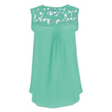 2018 Blusas Femininas Summer Women Blouse Lace Vintage Sleeveless Crochet Casual Shirts Tops Plus Size