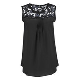 2018 Blusas Femininas Summer Women Blouse Lace Vintage Sleeveless Crochet Casual Shirts Tops Plus Size