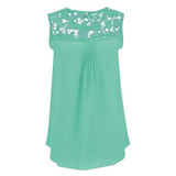 2018 Blusas Femininas Summer Women Blouse Lace Vintage Sleeveless Crochet Casual Shirts Tops Plus Size
