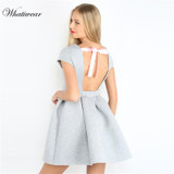 2018 Backless Bandage Party Dress Princess Women Black Sexy elegant Evening Victorian Summer dresses vestido de festa D0391
