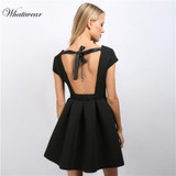 2018 Backless Bandage Party Dress Princess Women Black Sexy elegant Evening Victorian Summer dresses vestido de festa D0391