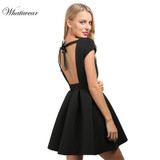 2018 Backless Bandage Party Dress Princess Women Black Sexy elegant Evening Victorian Summer dresses vestido de festa D0391