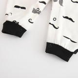2018 Baby Newborn Romper White and Black Baby Romper Winter Spring and Autumn Long Sleeves Baby Clothes Goatee Infant Clothing