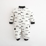 2018 Baby Newborn Romper White and Black Baby Romper Winter Spring and Autumn Long Sleeves Baby Clothes Goatee Infant Clothing
