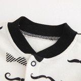 2018 Baby Newborn Romper White and Black Baby Romper Winter Spring and Autumn Long Sleeves Baby Clothes Goatee Infant Clothing