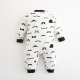 2018 Baby Newborn Romper White and Black Baby Romper Winter Spring and Autumn Long Sleeves Baby Clothes Goatee Infant Clothing