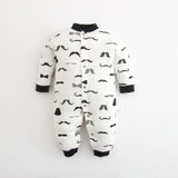 2018 Baby Newborn Romper White and Black Baby Romper Winter Spring and Autumn Long Sleeves Baby Clothes Goatee Infant Clothing