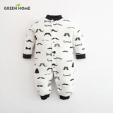 2018 Baby Newborn Romper White and Black Baby Romper Winter Spring and Autumn Long Sleeves Baby Clothes Goatee Infant Clothing