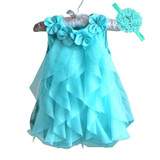2018 Baby Girls Dress Summer Sleeveless Chiffon Dress Infant Birthday Party Dresses for Girl Clothes with Headband Vestidos