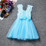 2018 Baby Girl Flowers Dress For Wedding Party Children Princess Costume Kids Baptism clothes 1 Years Birthday Dresses For Girls