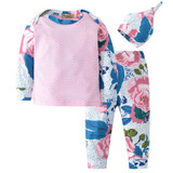 2018 baby girl clothes cotton long-sleeved t-shirt + pants + hat infant 3/pcs suit baby clothing newborn baby girls clothing set