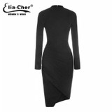 Elia cher Brand Women Dress 2016 Bodycon Winter Dresses Plus Size Women Clothing Sexy Sweater Midi Dresses vestidos 6726