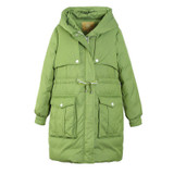 Elf SACK z winter 2016 fashion rib knitting with a hood slim waist long down coat female design