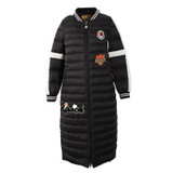 ELF SACK Winter Women Down Coats Fashion Letter Print Graffiti Long Outerwear Long-Sleeve Stripe Appliques Down Coats