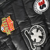 ELF SACK Winter Women Down Coats Fashion Letter Print Graffiti Long Outerwear Long-Sleeve Stripe Appliques Down Coats