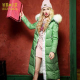 Elf SACK winter p loose detachable raccoon fur with a hood down coat female long design