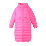 Elf SACK w winter female solid color drawstring waist slim stand collar with a hood down coat female long design
