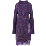 Elf SACK w autumn and winter faux two piece turtleneck knitted one-piece dress 2016 female fashion