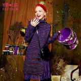 Elf SACK w autumn and winter faux two piece turtleneck knitted one-piece dress 2016 female fashion