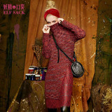Elf SACK w autumn and winter faux two piece turtleneck knitted one-piece dress 2016 female fashion