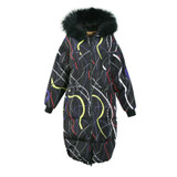 Elf SACK w magic female detachable fur collar with a hood loose thickening down coat female long design