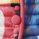 Elf SACK p 2016 autumn and winter national trend color block print down coat female short design