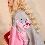 ELF SACK Embroidery Tiger Women Casual Sweatshirts Loose Pink Sweet Womens Tops Round Neck Fashion Pullovers