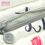 Elf SACK box winter female brief hemming color block print down coat