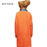 Elf SACK autumn sweet all-match fashion o-neck loose cardigan female medium-long