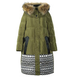 Elf SACK 2017 Winter vintage jacquard raccoon fur with a hood down coat female long design