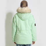 Elexs New Fashion Winter Women Fur Hooded Zipper Embellished Women Parkas Military Casual Winter Coat outerwear Women Parkas