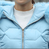 Elexs Big Fur Collar Hoody Slim & Warm Winter Jacket Women Hooded Outwear TSP885