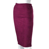Elegant Women Skirts Spring Fashion Faux Suede Female High Waist Thicken Stretchy Pencil Skirts Bodycon Knee Length Skirts