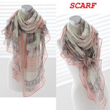 Elegant Women Long Print Chiffon Scarf Wrap Ladies Shawl Large Silk Scarves