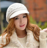 Elegant Women Hat Winter & Fall Beanies Knitted Hats For Woman Rabbit Fur Cap Autumn And Winter Ladies Female Fashion Skullies
