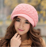 Elegant Women Hat Winter & Fall Beanies Knitted Hats For Woman Rabbit Fur Cap Autumn And Winter Ladies Female Fashion Skullies