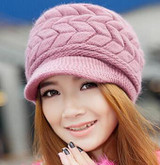 Elegant Women Hat Winter & Fall Beanies Knitted Hats For Woman Rabbit Fur Cap Autumn And Winter Ladies Female Fashion Skullies