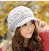 Elegant Women Hat Winter & Fall Beanies Knitted Hats For Woman Rabbit Fur Cap Autumn And Winter Ladies Female Fashion Skullies
