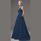 Elegant Women Formal Dress Ladies Deep V-Neck Empire White Princess Dress Sleeveless Floor-Length Swing Dress KH908323