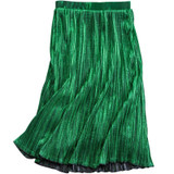 Ecombird 2017 Runway High Quality Women Metallic Skirt Midi Skirt High Waist Pleated Skirt Party Club Ladies Saia Fenimias