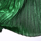 Ecombird 2017 Runway High Quality Women Metallic Skirt Midi Skirt High Waist Pleated Skirt Party Club Ladies Saia Fenimias