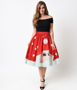 Echoine New Lovely 2017 Autumn Casual Skirts Female Pleated Snowman Skirts Christmas Trees Print Short Skirt Saia Drop Shipping