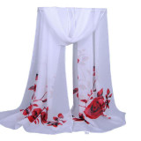 Echarpe Floral Printing Scarf Women Fashion High Quality Soft Chiffon Silk Scarf Shawl Women's Scarves And Stoles Tippet #Zer
