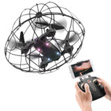 EBOYU(TM) S166HW Foldable RC Quadcopter Drone Altitude Hold &amp; Headless Helicopter w/ FPV Wifi 0.3MP Camera Ball Protector Guard